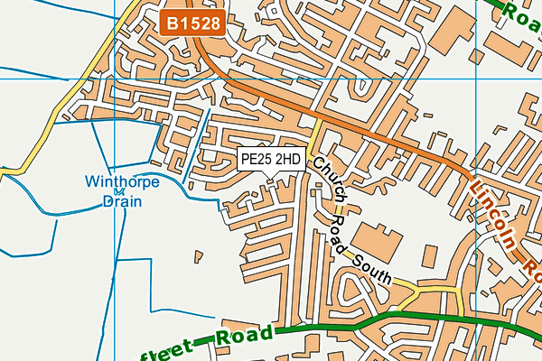 PE25 2HD map - OS VectorMap District (Ordnance Survey)