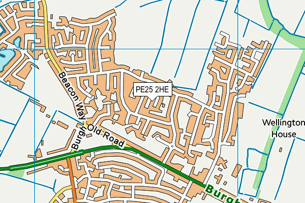 PE25 2HE map - OS VectorMap District (Ordnance Survey)