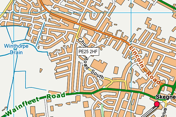 PE25 2HF map - OS VectorMap District (Ordnance Survey)