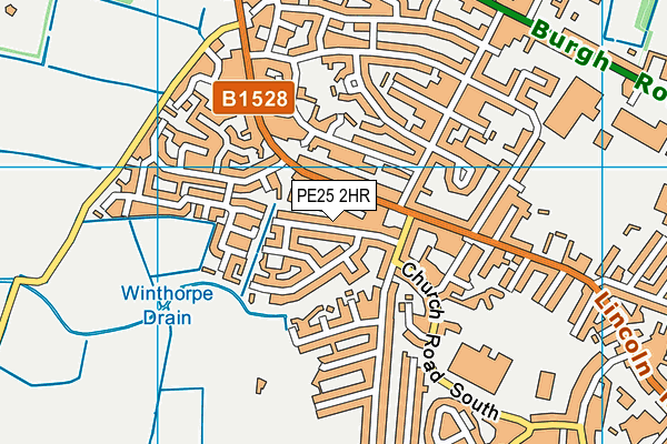 PE25 2HR map - OS VectorMap District (Ordnance Survey)