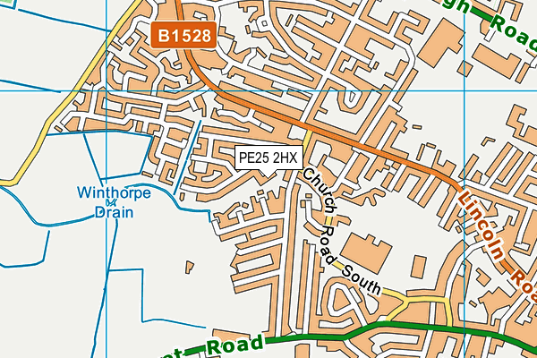 PE25 2HX map - OS VectorMap District (Ordnance Survey)