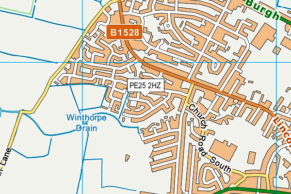 PE25 2HZ map - OS VectorMap District (Ordnance Survey)