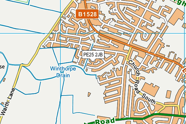 PE25 2JB map - OS VectorMap District (Ordnance Survey)