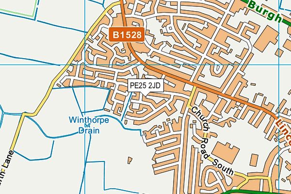 PE25 2JD map - OS VectorMap District (Ordnance Survey)