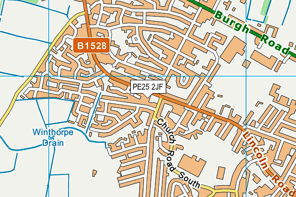 PE25 2JF map - OS VectorMap District (Ordnance Survey)