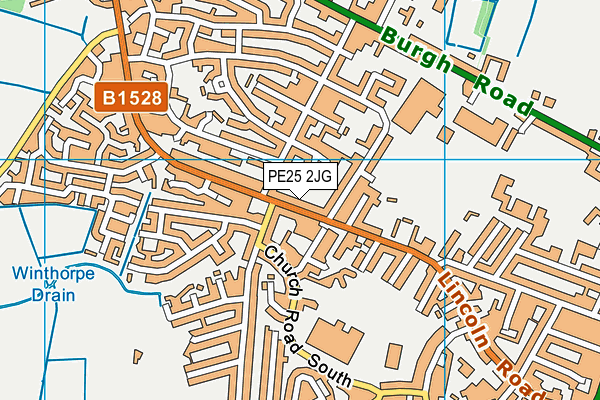 PE25 2JG map - OS VectorMap District (Ordnance Survey)