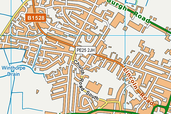 PE25 2JH map - OS VectorMap District (Ordnance Survey)