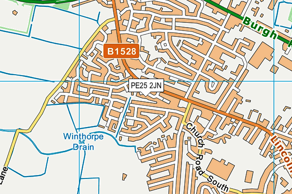 PE25 2JN map - OS VectorMap District (Ordnance Survey)