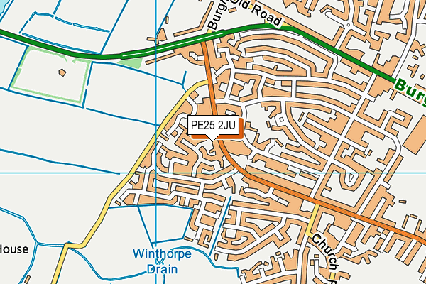 PE25 2JU map - OS VectorMap District (Ordnance Survey)