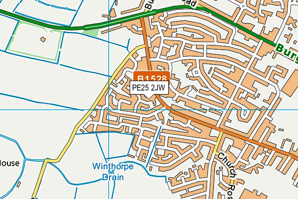 PE25 2JW map - OS VectorMap District (Ordnance Survey)