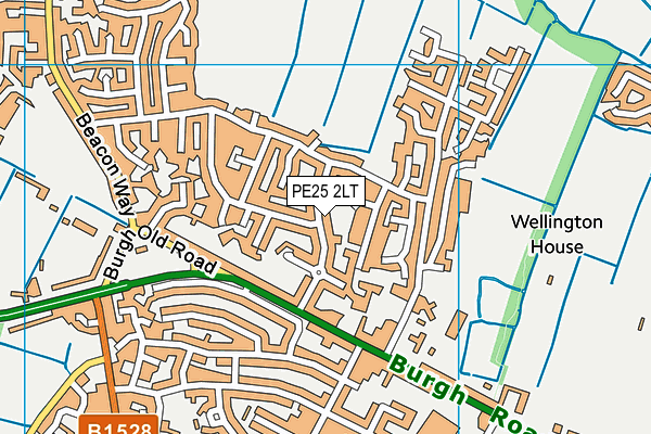 PE25 2LT map - OS VectorMap District (Ordnance Survey)