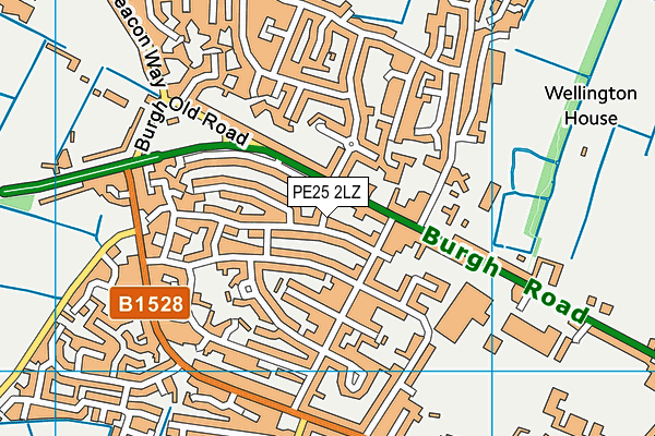 PE25 2LZ map - OS VectorMap District (Ordnance Survey)