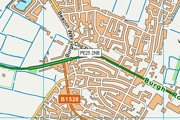 PE25 2NB map - OS VectorMap District (Ordnance Survey)