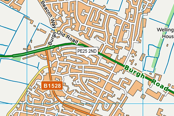 PE25 2ND map - OS VectorMap District (Ordnance Survey)