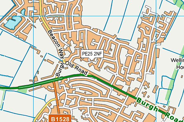 PE25 2NF map - OS VectorMap District (Ordnance Survey)