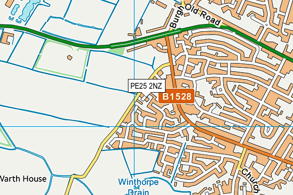 PE25 2NZ map - OS VectorMap District (Ordnance Survey)