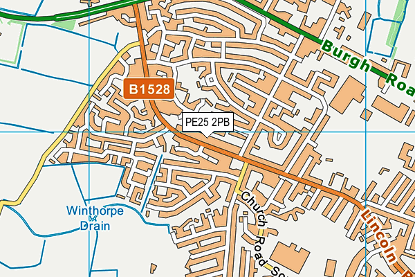 PE25 2PB map - OS VectorMap District (Ordnance Survey)