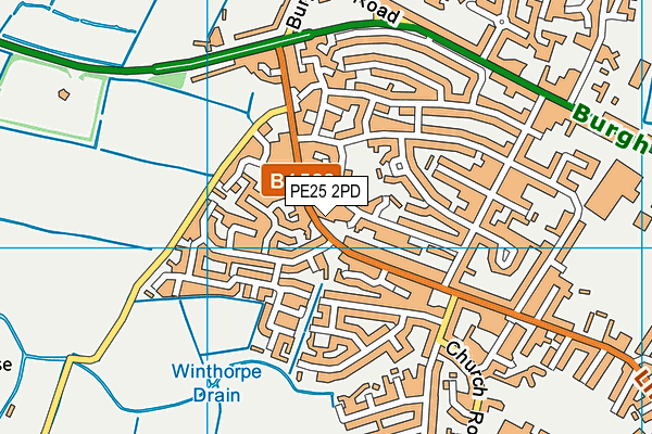 PE25 2PD map - OS VectorMap District (Ordnance Survey)