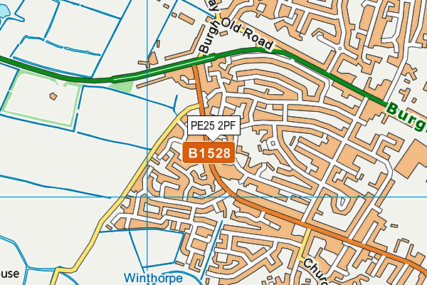 PE25 2PF map - OS VectorMap District (Ordnance Survey)