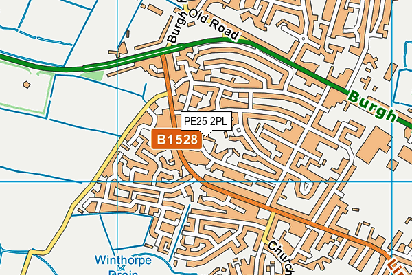 PE25 2PL map - OS VectorMap District (Ordnance Survey)