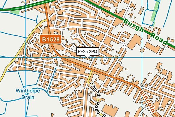 PE25 2PQ map - OS VectorMap District (Ordnance Survey)