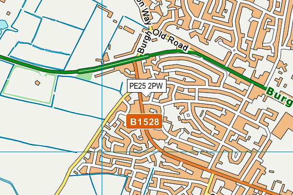 PE25 2PW map - OS VectorMap District (Ordnance Survey)