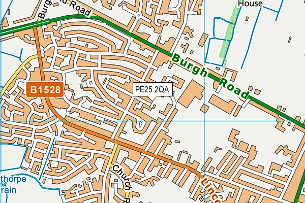 PE25 2QA map - OS VectorMap District (Ordnance Survey)