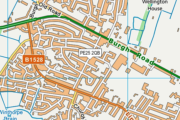 PE25 2QB map - OS VectorMap District (Ordnance Survey)