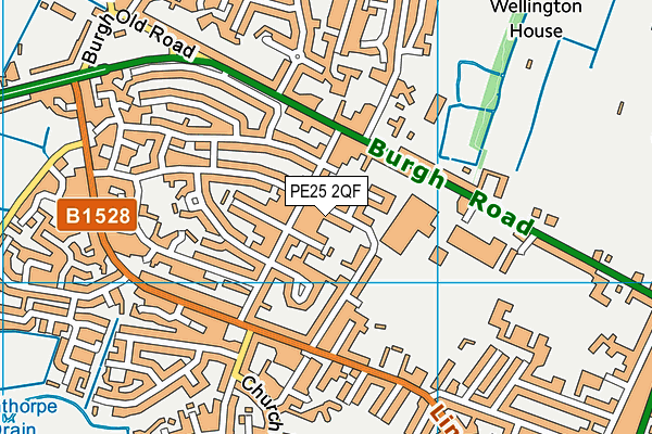 PE25 2QF map - OS VectorMap District (Ordnance Survey)