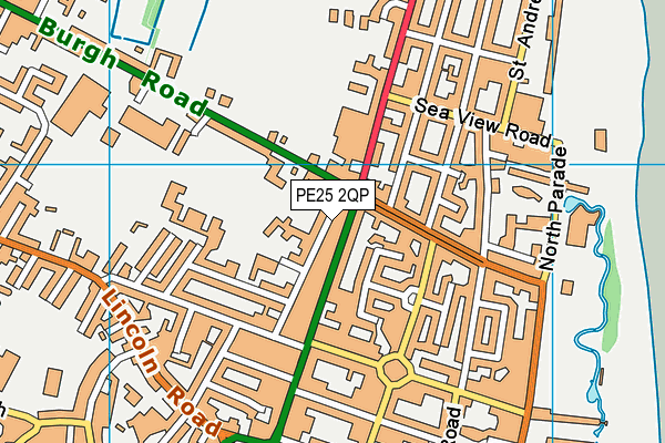 PE25 2QP map - OS VectorMap District (Ordnance Survey)