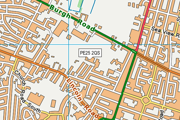 Skegness Grammar School map (PE25 2QS) - OS VectorMap District (Ordnance Survey)