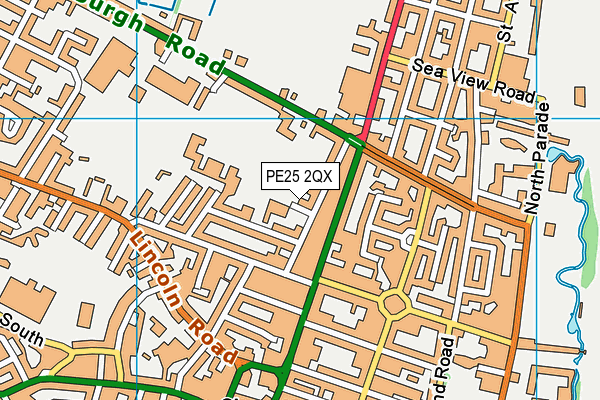 PE25 2QX map - OS VectorMap District (Ordnance Survey)