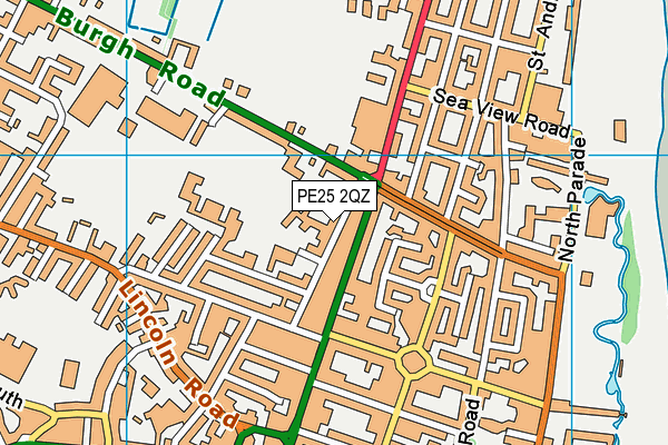 PE25 2QZ map - OS VectorMap District (Ordnance Survey)