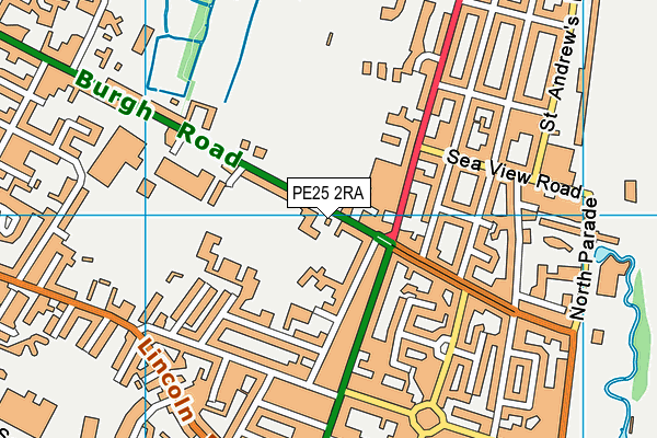 PE25 2RA map - OS VectorMap District (Ordnance Survey)