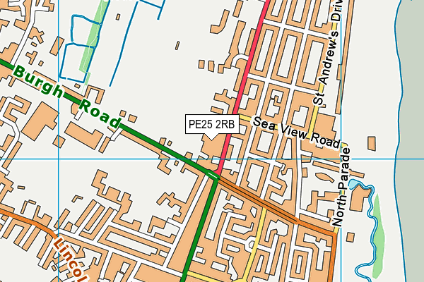 PE25 2RB map - OS VectorMap District (Ordnance Survey)