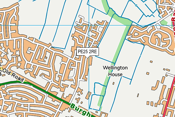 PE25 2RE map - OS VectorMap District (Ordnance Survey)
