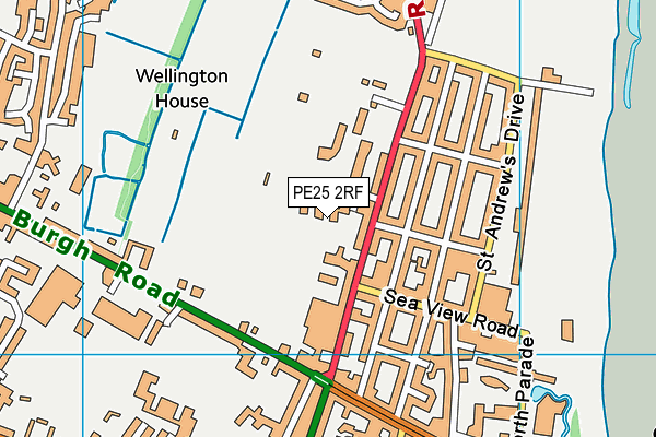 PE25 2RF map - OS VectorMap District (Ordnance Survey)