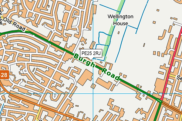 Skegness Town Fc (Closed) map (PE25 2RJ) - OS VectorMap District (Ordnance Survey)