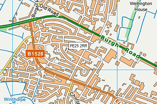 PE25 2RR map - OS VectorMap District (Ordnance Survey)