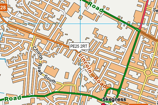 PE25 2RT map - OS VectorMap District (Ordnance Survey)