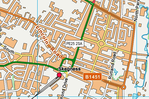 PE25 2SA map - OS VectorMap District (Ordnance Survey)