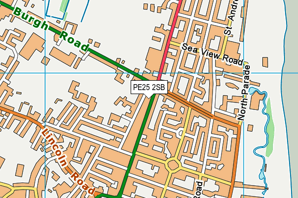 PE25 2SB map - OS VectorMap District (Ordnance Survey)