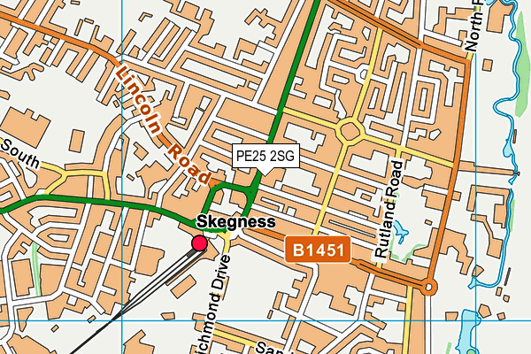 PE25 2SG map - OS VectorMap District (Ordnance Survey)