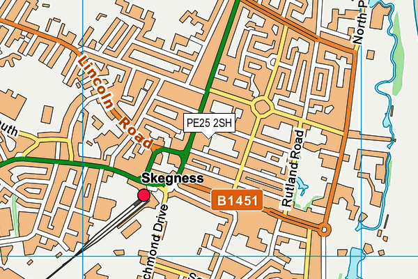 PE25 2SH map - OS VectorMap District (Ordnance Survey)