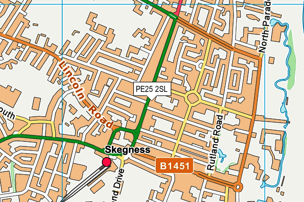 PE25 2SL map - OS VectorMap District (Ordnance Survey)