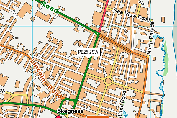 PE25 2SW map - OS VectorMap District (Ordnance Survey)
