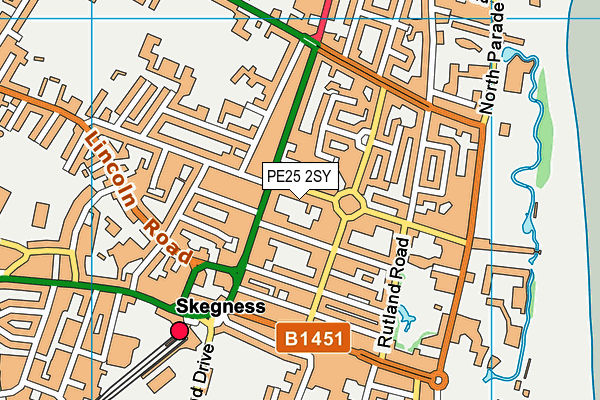 PE25 2SY map - OS VectorMap District (Ordnance Survey)