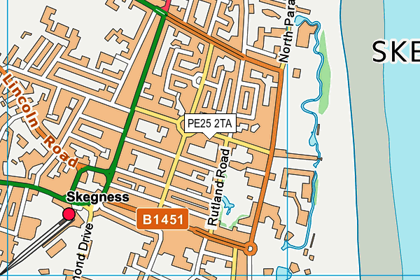 PE25 2TA map - OS VectorMap District (Ordnance Survey)