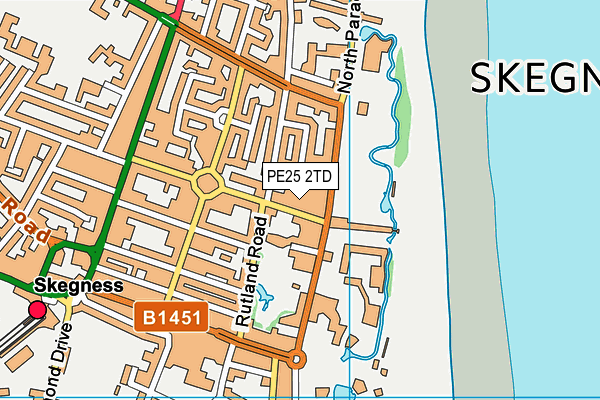 PE25 2TD map - OS VectorMap District (Ordnance Survey)