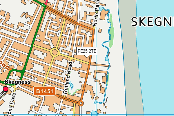 PE25 2TE map - OS VectorMap District (Ordnance Survey)